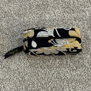 Vera Bradley Black and Yellow Bird Zip Glasses Case